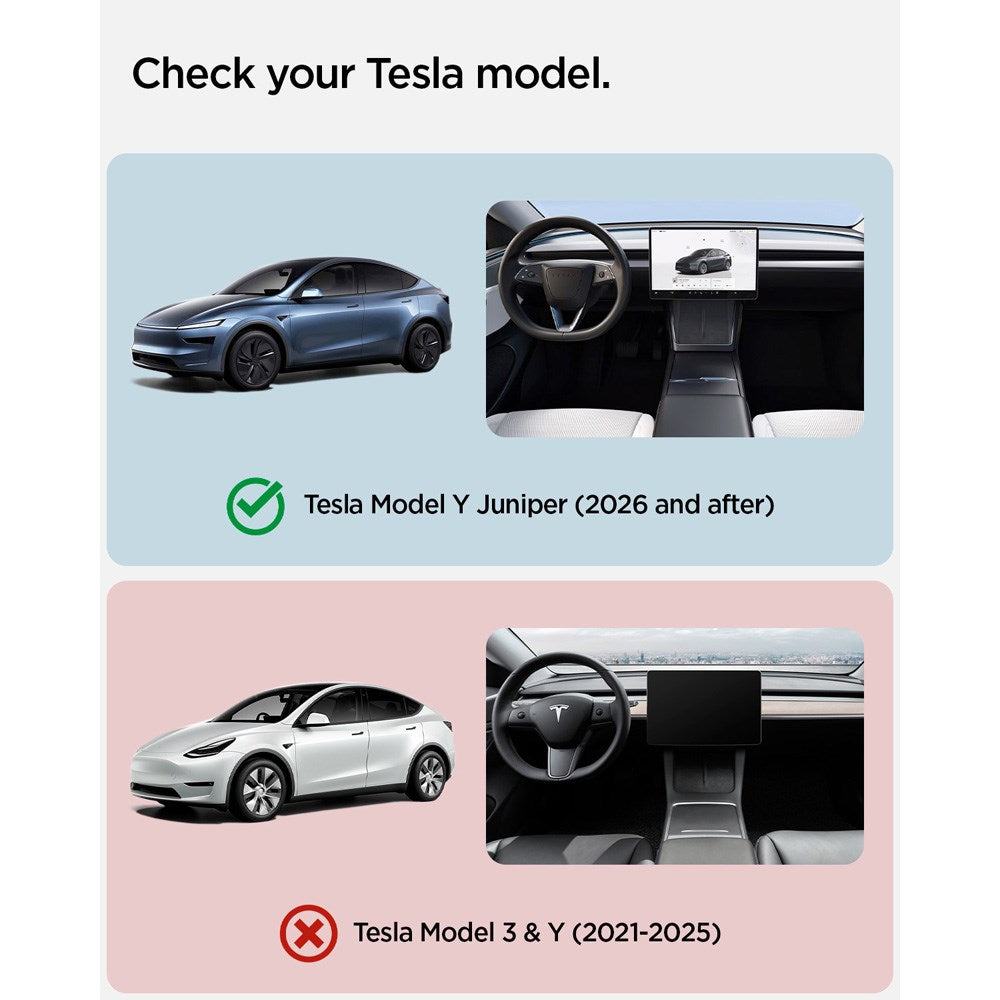 Spigen Wireless Charging Pad Deksel til Tesla Model Y Juniper - Hvit