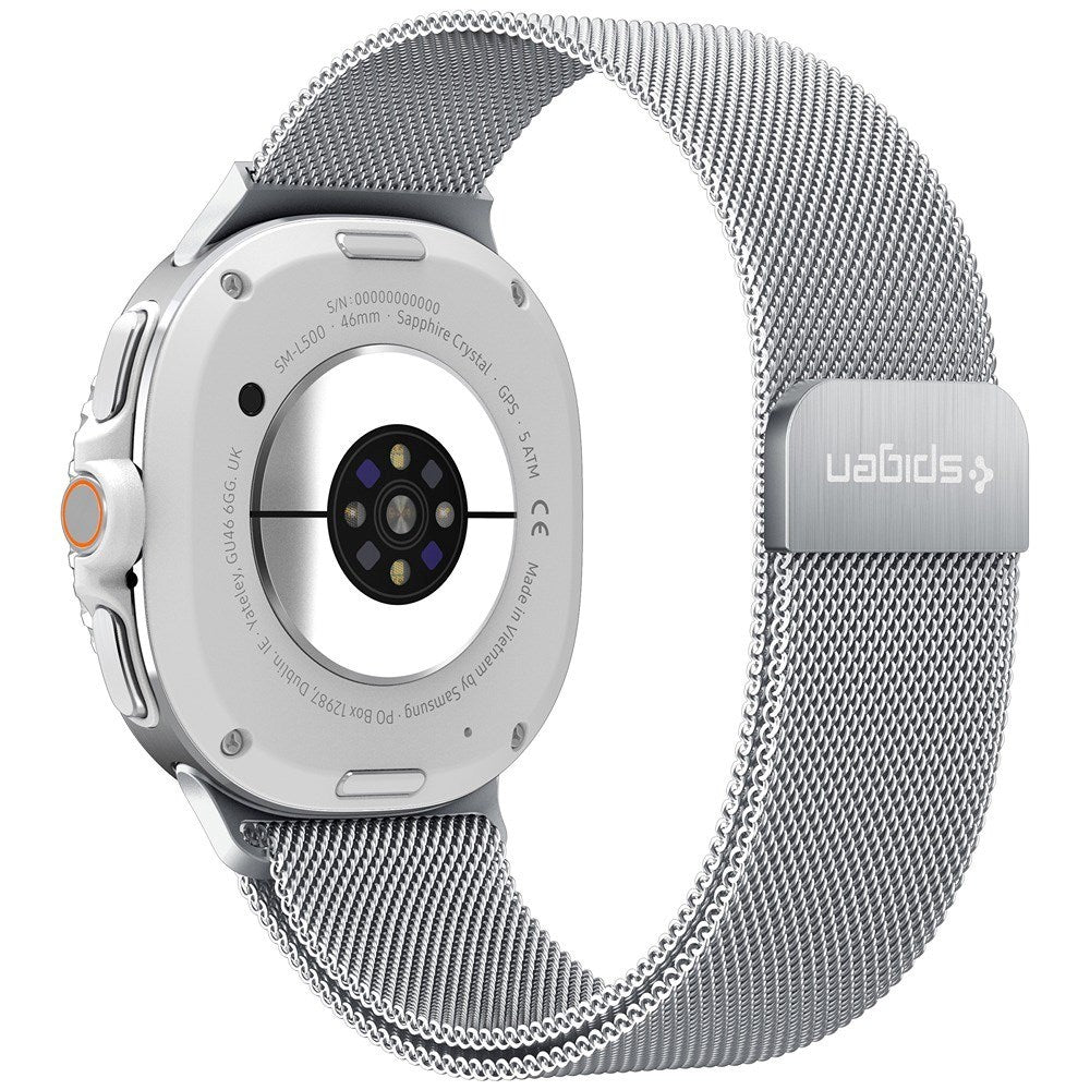 Samsung Galaxy Watch 8 / 8 Classic (40 / 44 / 46mm) Spigen Metal Fit Klokkereim - Sølv