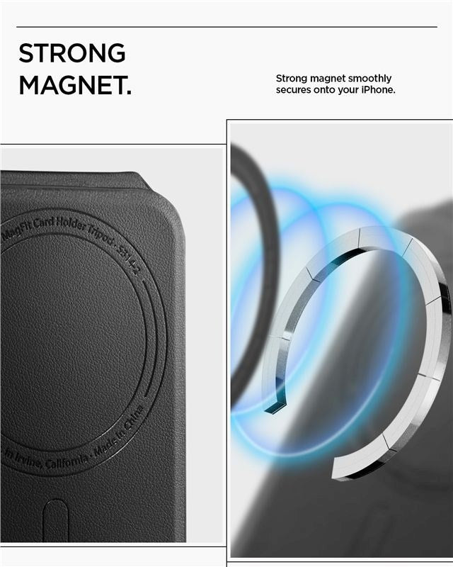 Spigen Sammenleggbar Kortholder med 1 Kortspor - MagSafe Kompatibel - Svart