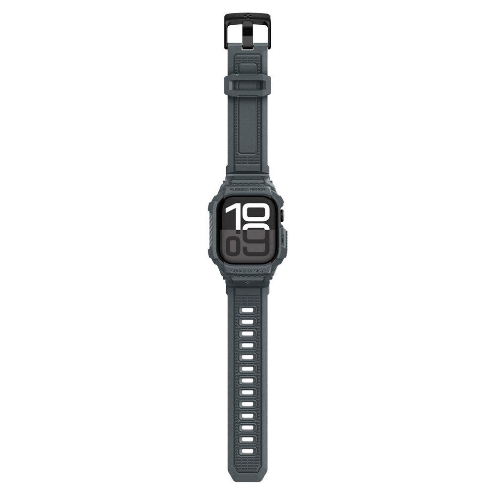 Apple Watch 11 (46mm) Spigen Rugged Armor Pro 2 Deksel m. Rem - Grå