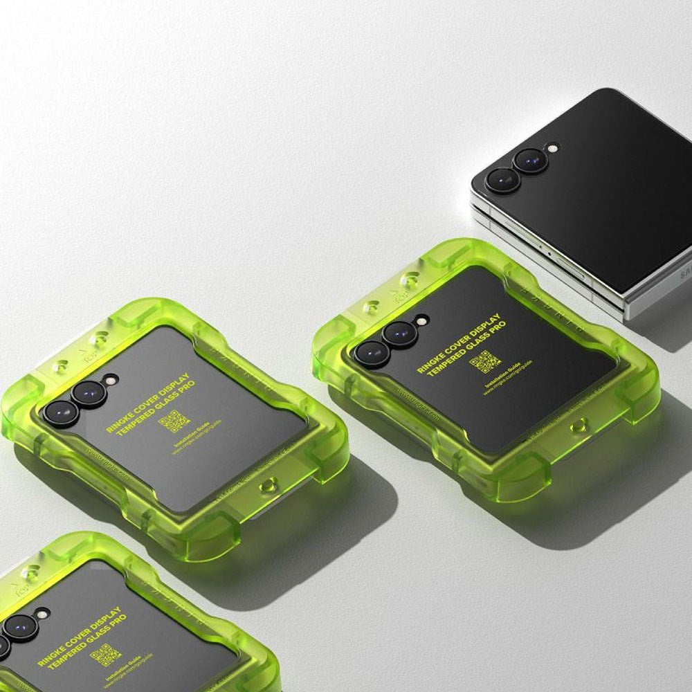 Samsung Galaxy Z Flip8 Ringke Cover Display Easy Slide Beskyttelsesglass m. Monteringsramme - 2 stk - Gjennomsiktig