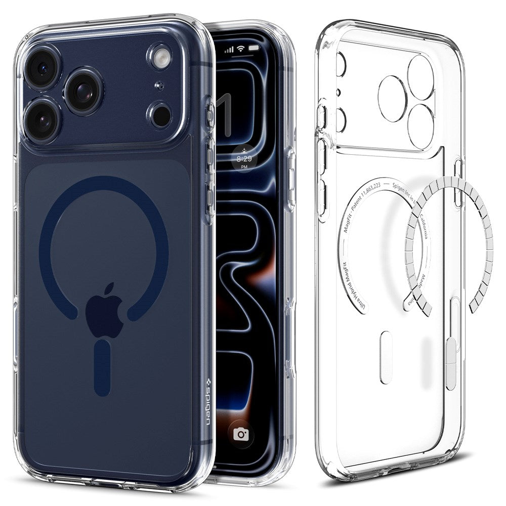 iPhone 17 Pro Spigen Ultra Hybrid Deksel - MagSafe Kompatibel - Gjennomsiktig / Blå