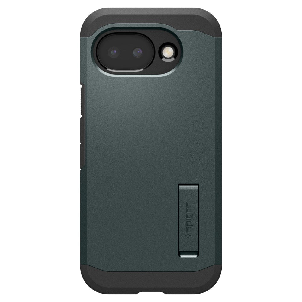 Google Pixel 10a Spigen Tough Armor Hybrid Deksel m. Stativfunksjon - MagSafe Kompatibel - Grønn