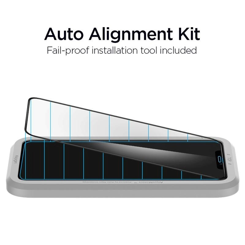 iPhone 11 Pro Max Spigen Align Glass Skjermbeskyttelse - Case Friendly - Gjennomsiktig
