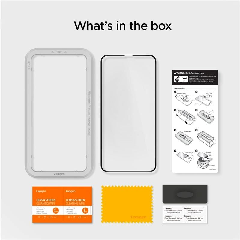 iPhone 11 Pro Max Spigen Align Glass Skjermbeskyttelse - Case Friendly - Gjennomsiktig