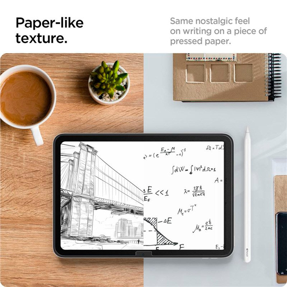 iPad 11" (2025) / iPad 10.9" (2024/2022) Spigen Paper Touch Pro Beskyttelsesfilm m. Monteringssett - Gjennomsiktig