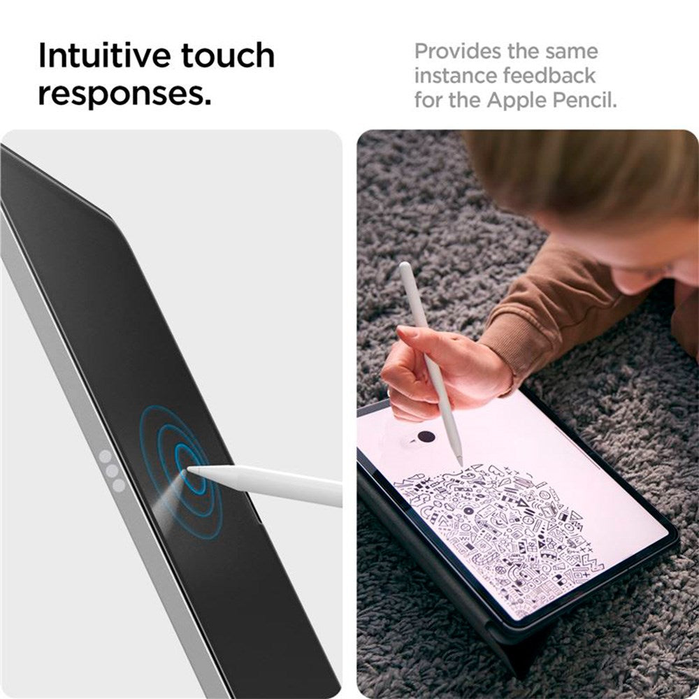 iPad 11" (2025) / iPad 10.9" (2024/2022) Spigen Paper Touch Pro Beskyttelsesfilm m. Monteringssett - Gjennomsiktig