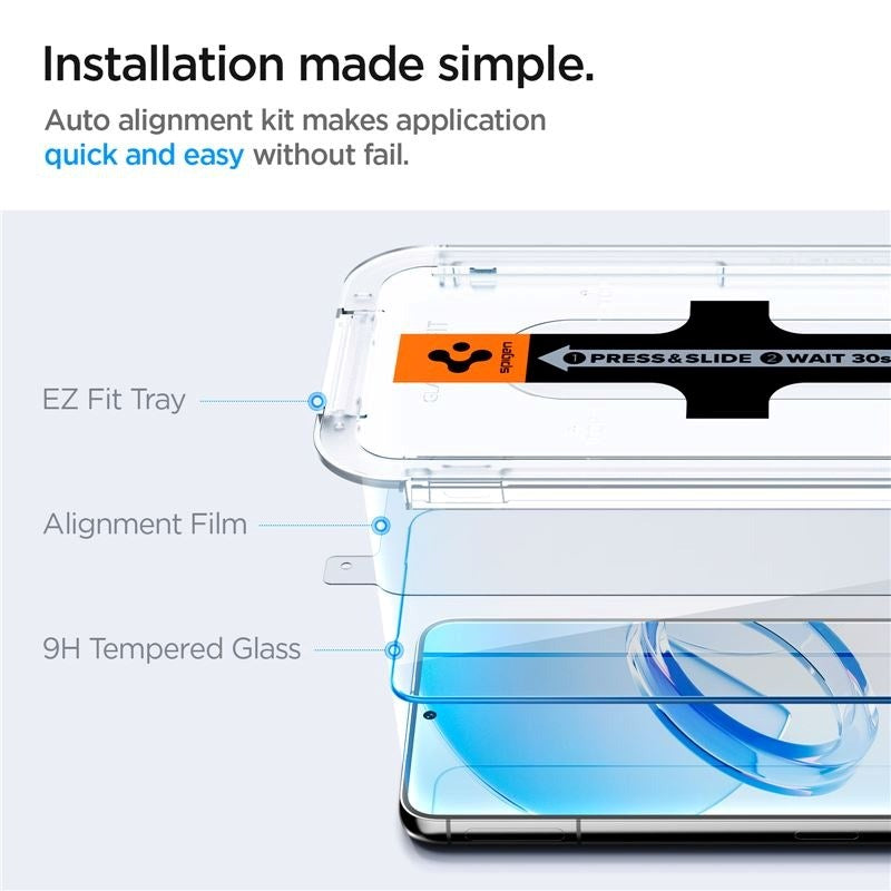 Samsung Galaxy S23 Spigen EZ Fit Glas.tR Skjermbeskytter 2. Stk - Case Friendly - Gjennomsiktig