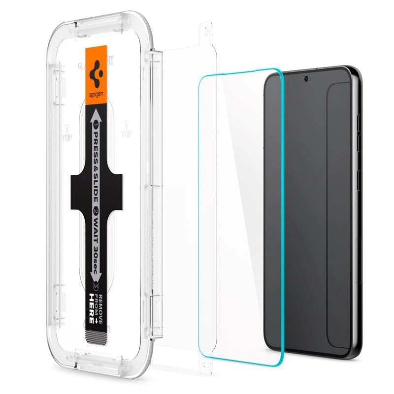 Samsung Galaxy S23 Spigen EZ Fit Glas.tR Skjermbeskytter 2. Stk - Case Friendly - Gjennomsiktig