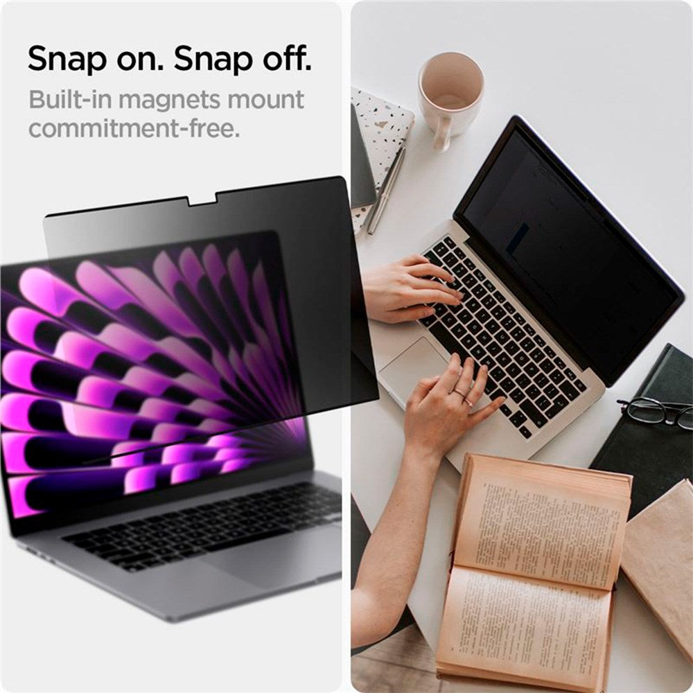 MacBook Air 15" M5/M4/M3/M2 (2026-2023) Spigen SafeView Privacy Beskyttelsesfilm - Gjennomsiktig