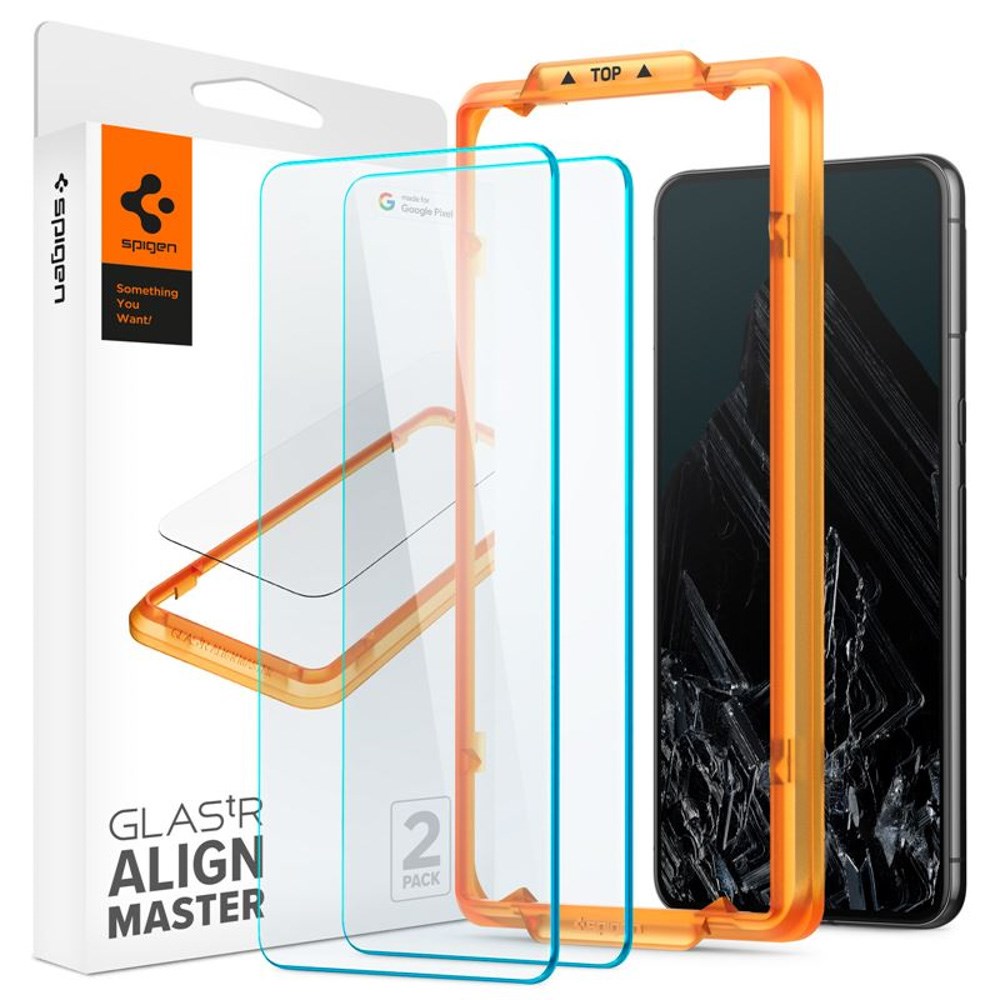 Google Pixel 8 Pro Spigen AlignMaster Glass tR Skjermbeskyttelse - 2 stk - Case Friendly - Gjennomsiktig
