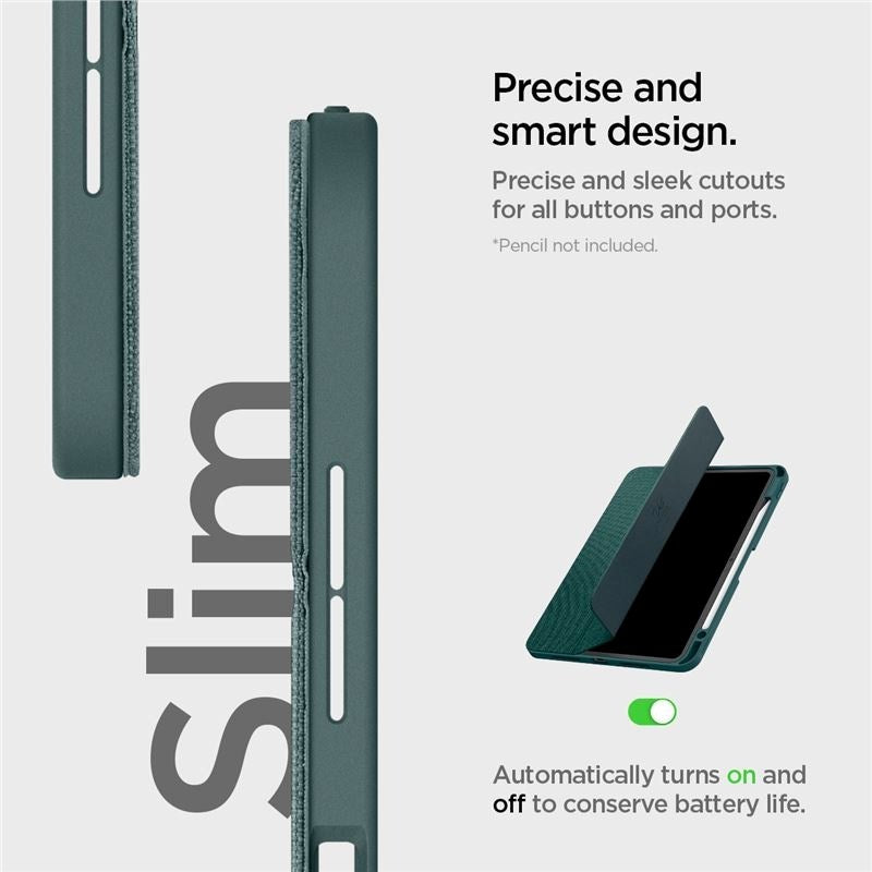 iPad Pro 11" (2025 / 2024) Spigen Urban Fit Stoff Deksel med Pekepenn Holder - Grønn