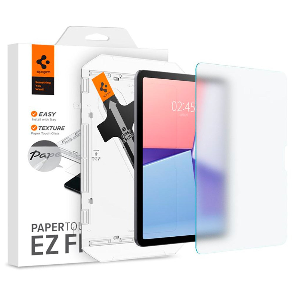 iPad Air 11" (2026 / 2025 / 2024) Spigen Paper Touch EZ Fit Glas.tR Skjermbeskytter - Case Friendly - Gjennomsiktig