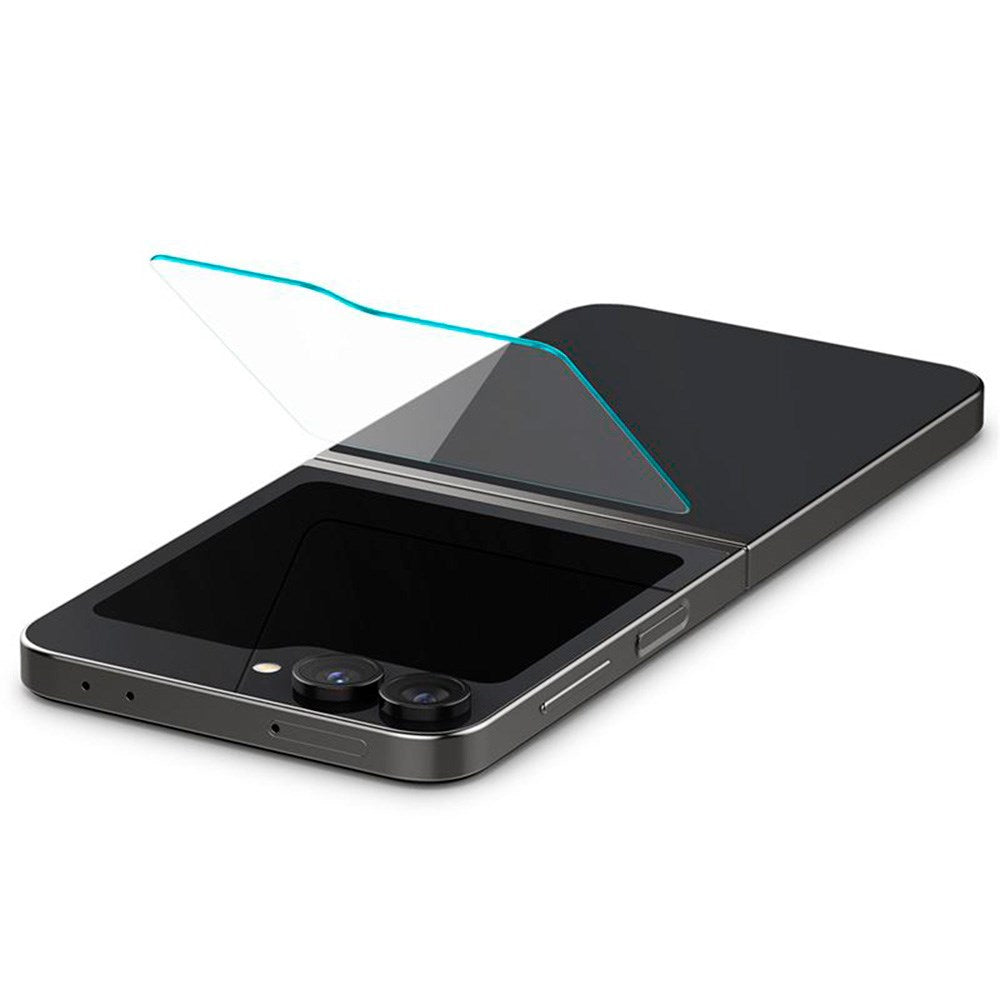 Spigen Samsung Galaxy Z Flip7 FE / Flip6 EZ Fit Glas.tR Sub Screen Skjermbeskytter - 2 stk. - Case Friendly - Gjennomsiktig