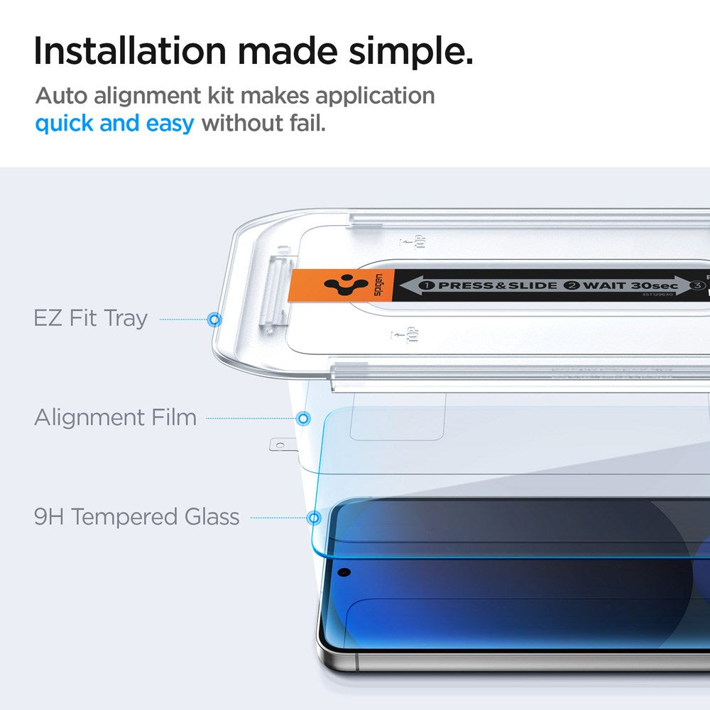 Samsung Galaxy S24 FE / A56 (5G) Spigen EZ Fit Glas.tR Skjermbeskytter 2. Stk - Case Friendly - Gjennomsiktig