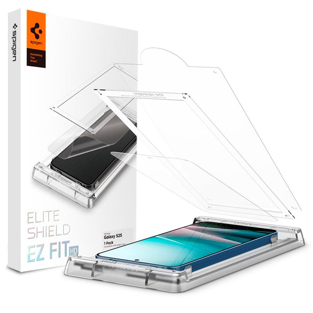 Samsung Galaxy S25 Spigen EliteShield EZ Fit Skjermbeskyttelsesfilm - Gjennomsiktig