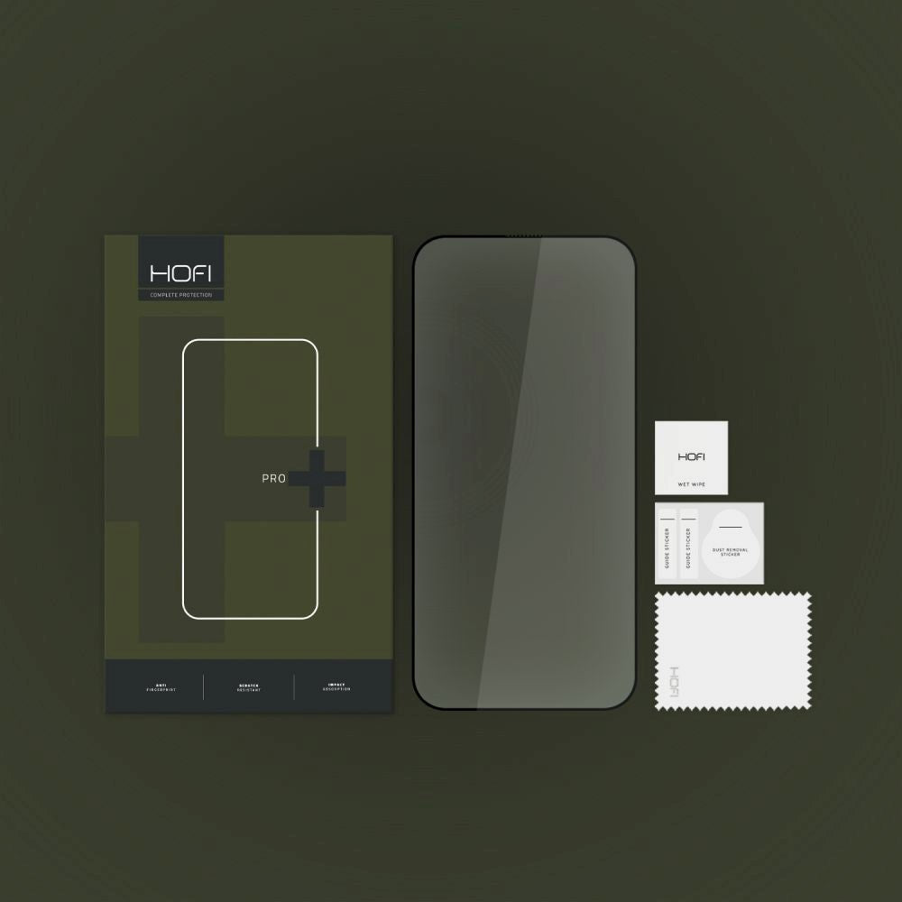 iPhone 15 Hofi Glass Pro+ Skjermbeskytter - Case Friendly - Svart Kant