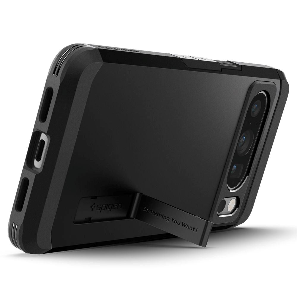 Google Pixel 8 Pro Spigen Tough Armor Deksel med Stativ - Svart