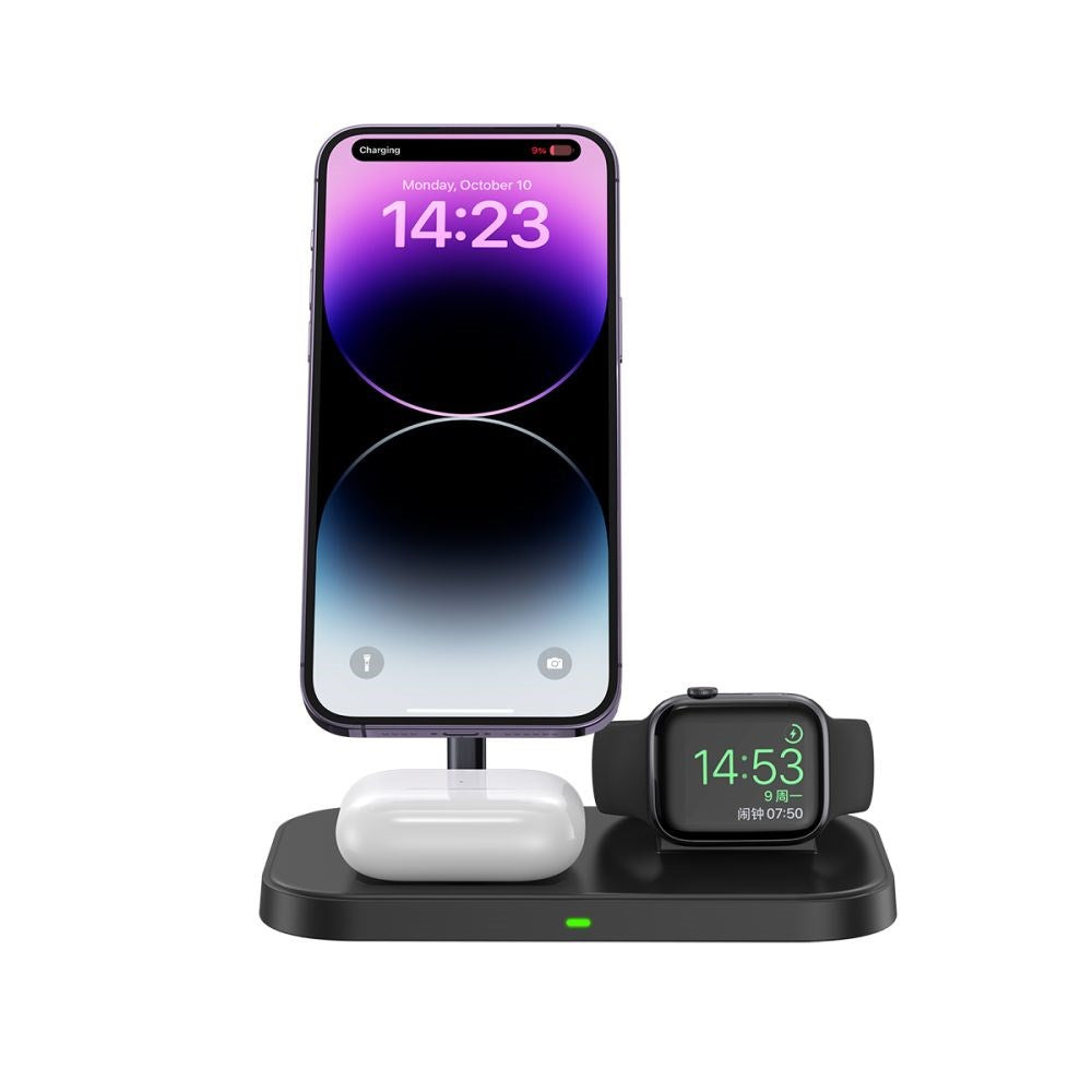Tech-Protect A22 3-in-1 Magnetisk Trådløs Lader 15W - Svart