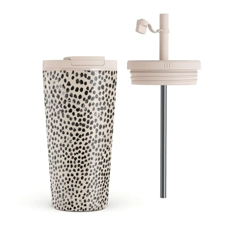 Burga Termokopp m. Lokk & Sugerør - 500ml - Almond Latte