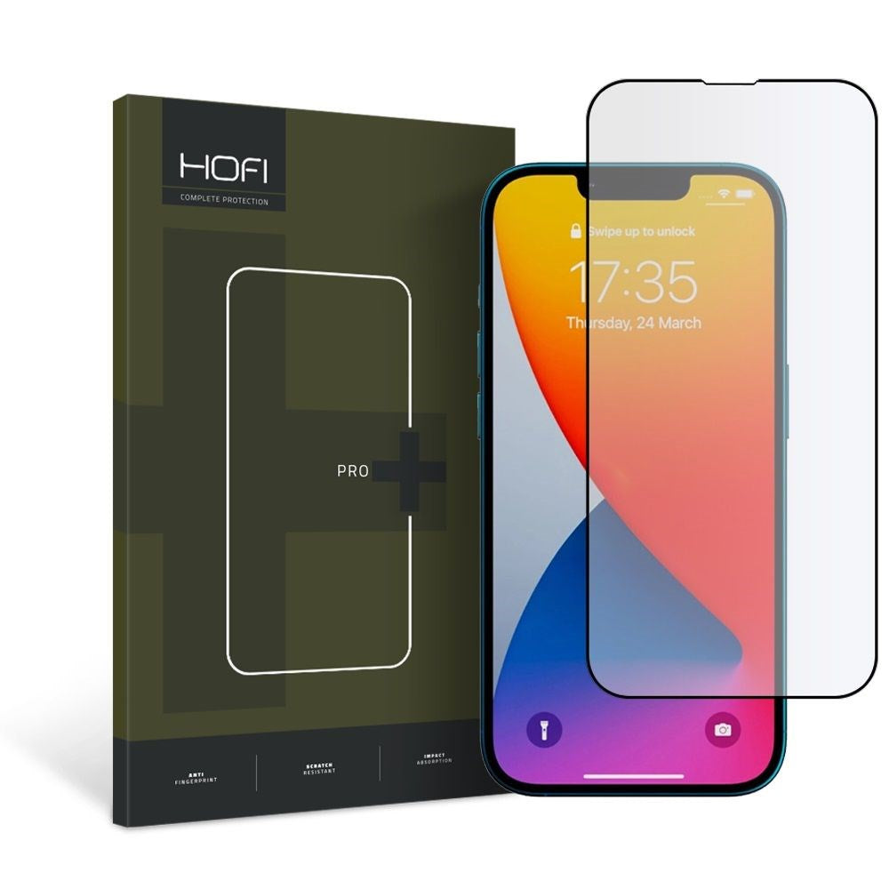 iPhone 17e / 16e / 14 / 13 / 13 Pro Hofi Glass Pro+ Skjermbeskytter - Case Friendly - Svart Kant