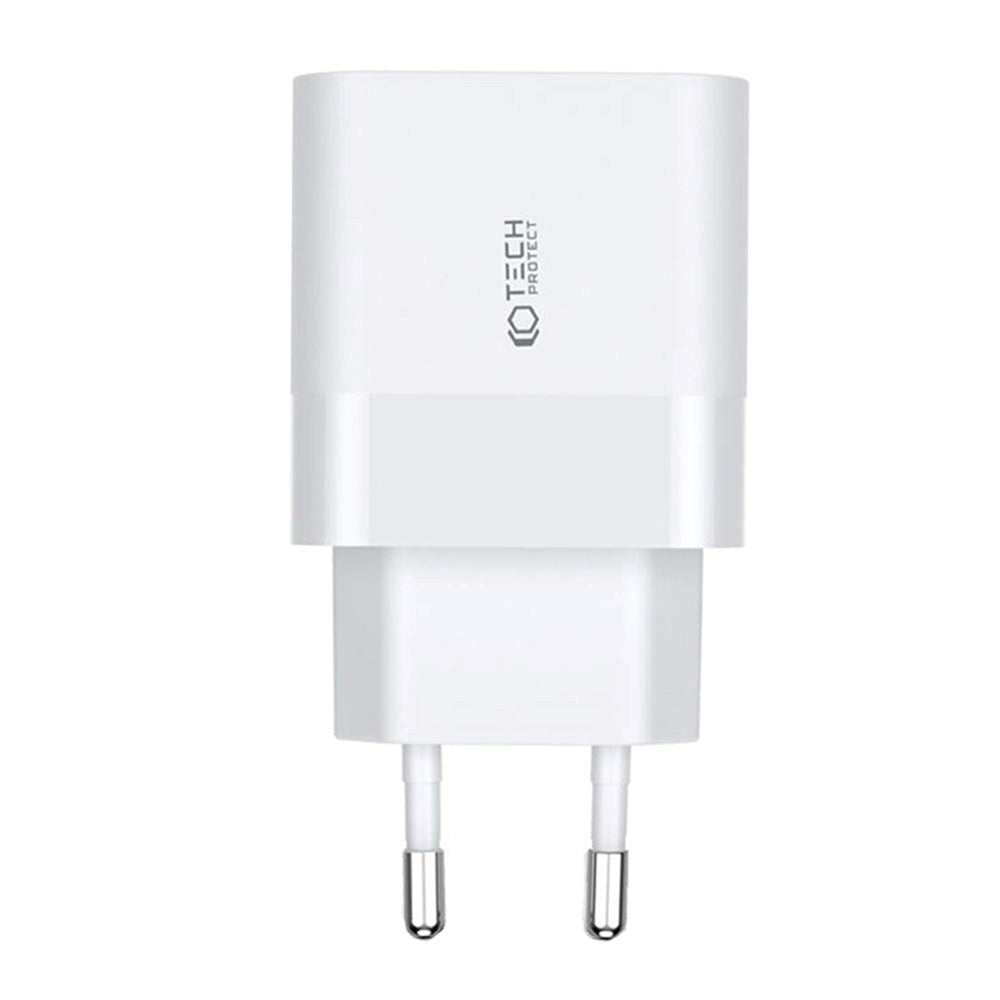 Tech-Protect 30W Veggladere m. 1 x USB-C & 1 x USB-A - Hvit