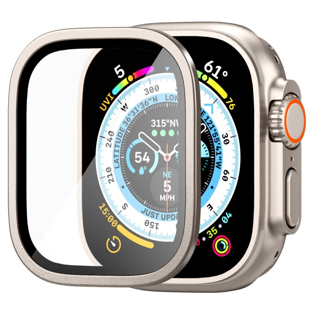 Apple Watch Ultra 3/2/1 (49mm) Spigen Slim Pro GLAS.tR Skjermbeskytter - Titanium