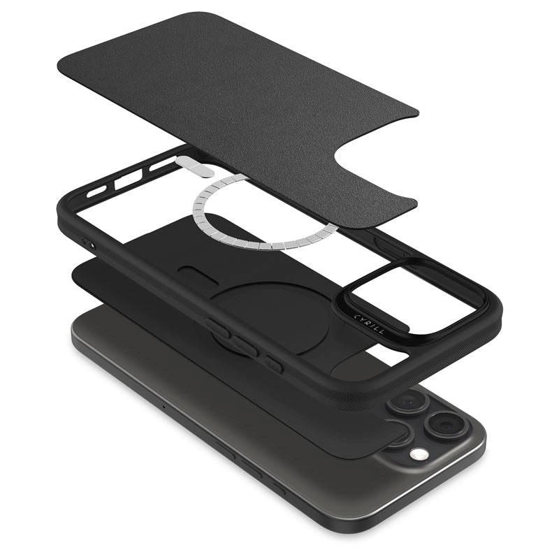 iPhone 16 Pro Spigen Cyrill Kajuk Mag Hybrid Deksel - MagSafe Kompatibel - Svart