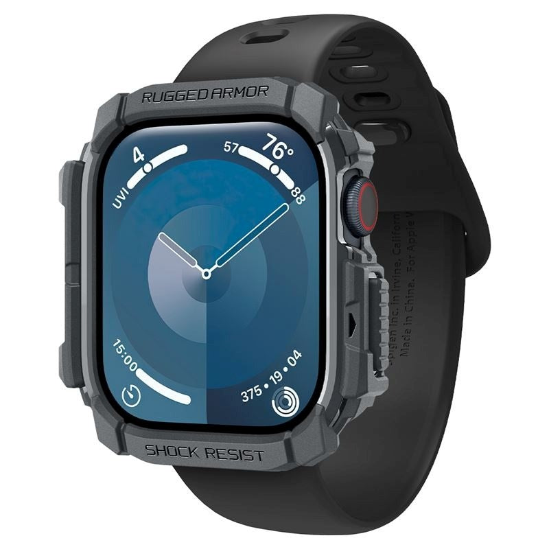 Apple Watch 11 / 10 (46mm) Spigen Rugged Armor Deksel - Fleksibel Plast - Mørkegrå