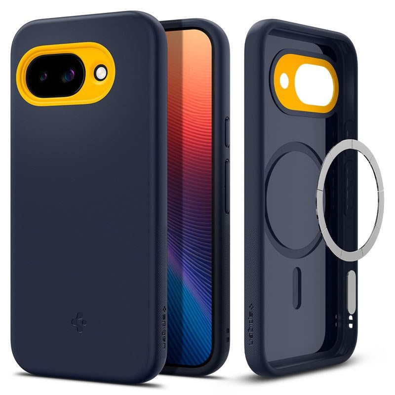 Google Pixel 9a Spigen Nano Pop Deksel - MagSafe Kompatibel - Blå / Gul