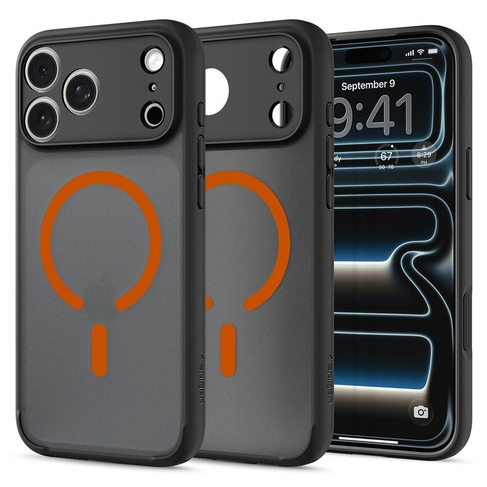 iPhone 18 Pro Max / 17 Pro Max Spigen Ultra Hybrid Deksel - MagSafe Kompatibel - Matt Svart / Oransje