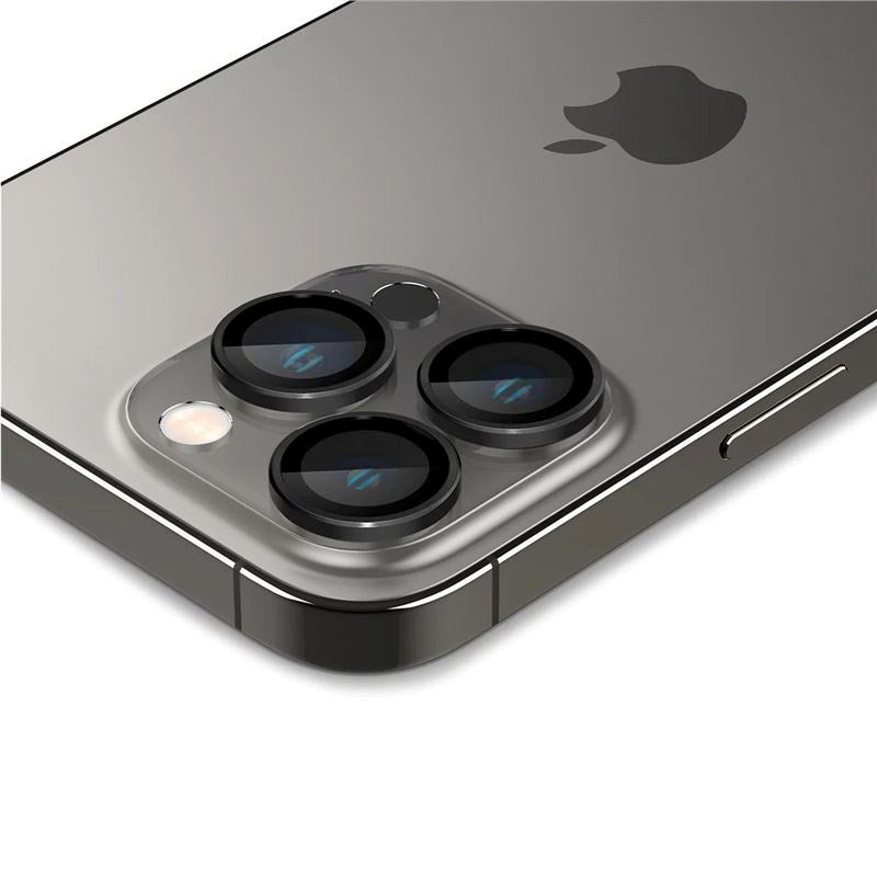 iPhone 17 Pro / 17 Pro Max / 16 Pro / 16 Pro Max / 15 Pro / 15 Pro Max / 14 Pro / 14 Pro Max Spigen EZ Fit. tR Optik Pro Kameralinsebeskyttelse - 2 Stk - Gjennomsiktig / Svart
