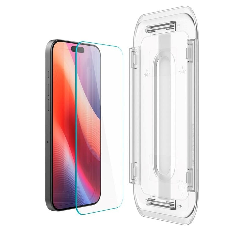 iPhone 17 / 17 Pro / 16 Pro Spigen EZ Fit Glas.tR Skjermbeskytter 2. Stk - Case Friendly - Gjennomsiktig
