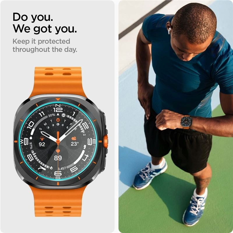 Samsung Galaxy Watch Ultra (47mm) Spigen EZ Fit GLAS.tR Skjermbeskytter - 2 Stk. - Gjennomsiktig