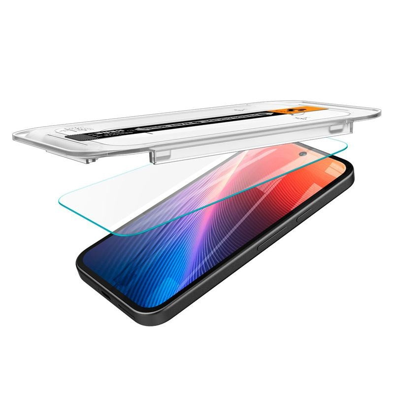 Google Pixel 9a Spigen EZ Fit Glass tR Skjermbeskyttelse - 2 stk - Case Friendly - Gjennomsiktig