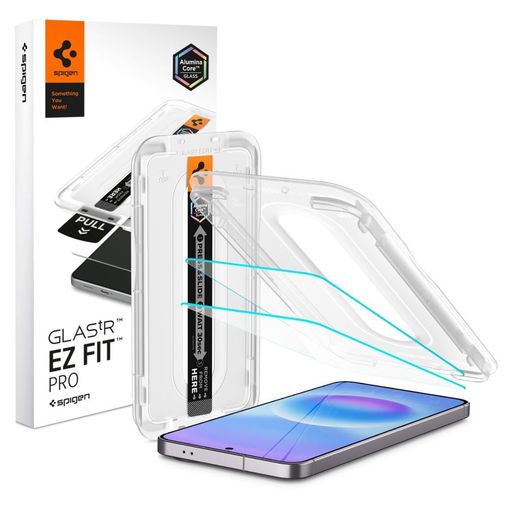 Samsung Galaxy A57 Spigen EZ Fit Glass tR Skjermbeskyttelse - 2 stk - Case Friendly - Gjennomsiktig