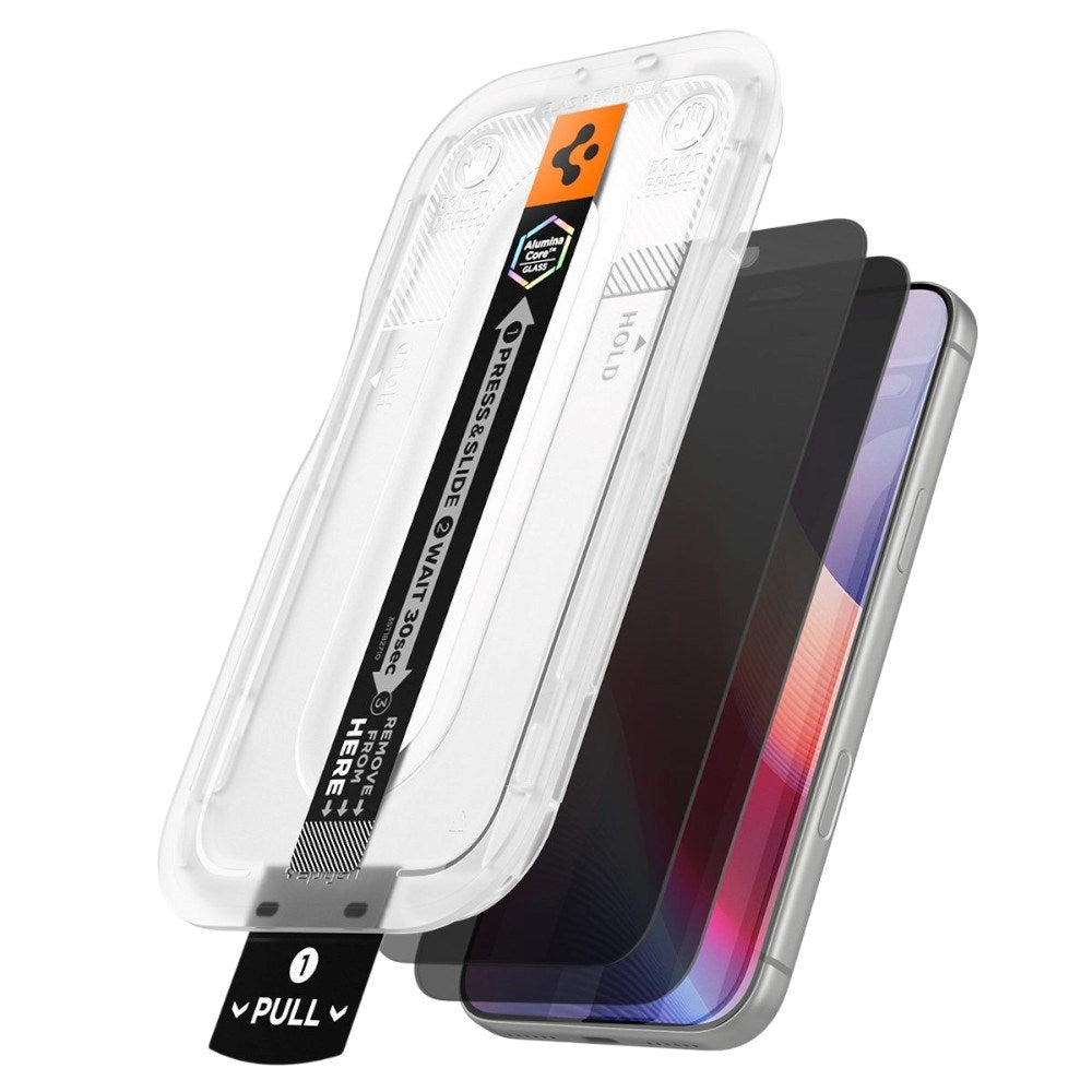 iPhone 18 Pro Max / 17 Pro Max Spigen Glass tR EZ Fit Pro HD Privacy Beskyttelsesglass - 2 stk - Gjennomsiktig