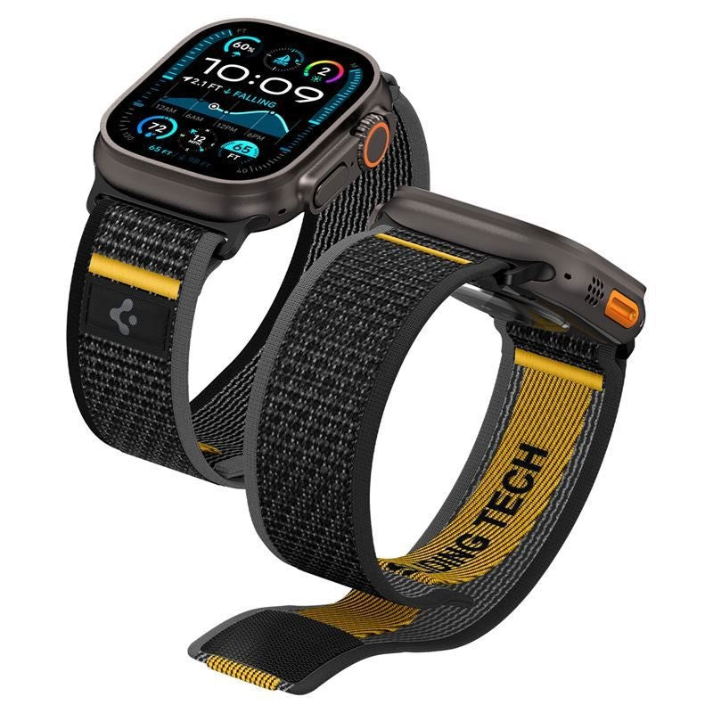 Apple Watch (44/SE/45/46/49mm) Spigen Athlex Air Active Nylon Rem – Svart