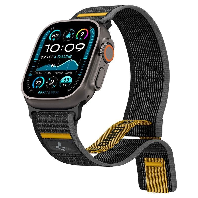Apple Watch (44/SE/45/46/49mm) Spigen Athlex Air Active Nylon Rem – Svart