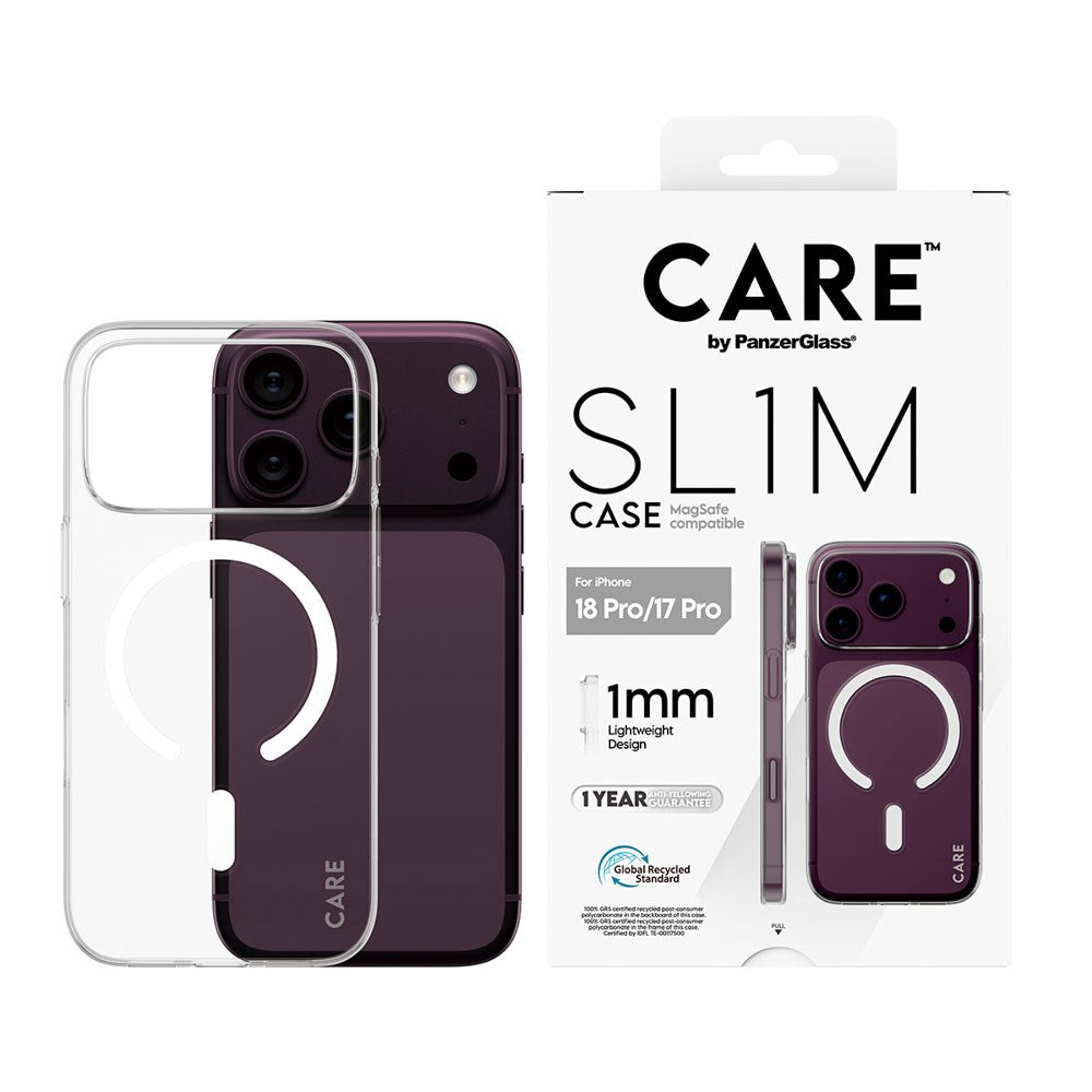 iPhone 18 Pro / 17 Pro CARE by PanzerGlass SL1M Deksel - MagSafe Kompatibel - Gjennomsiktig