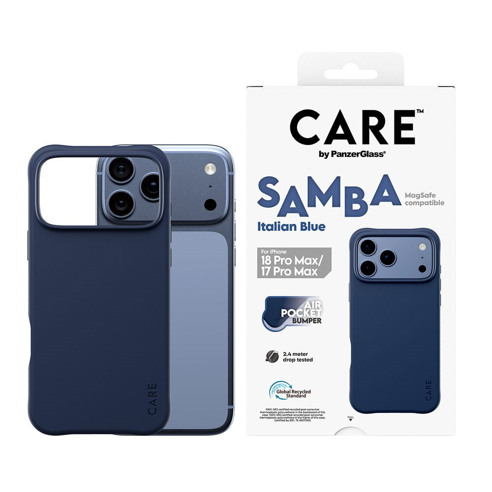 iPhone 18 Pro Max / 17 Pro Max CARE by PanzerGlass Fashionable Samba Deksel - MagSafe Kompatibel - Italian Blue