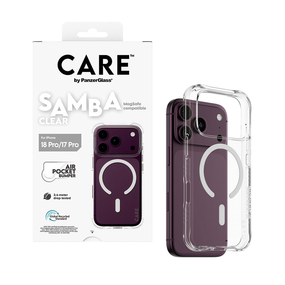 iPhone 18 Pro / 17 Pro CARE by PanzerGlass Fashionable Samba Deksel - MagSafe Kompatibel - Gjennomsiktig