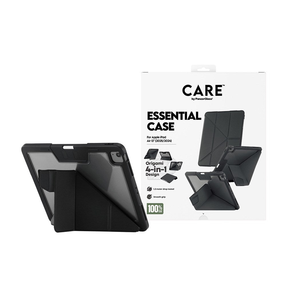 iPad Air 13" (2026 / 2025 / 2024) Care by PanzerGlass Essential Case - Stående Funksjon - Svart