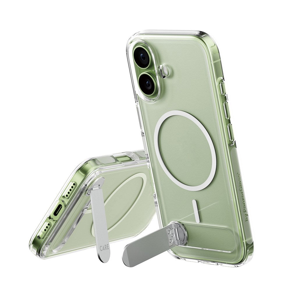 CARE by PanzerGlass iPhone 17 Feature Kickstand Deksel - MagSafe Kompatibel - Transparent / Silver