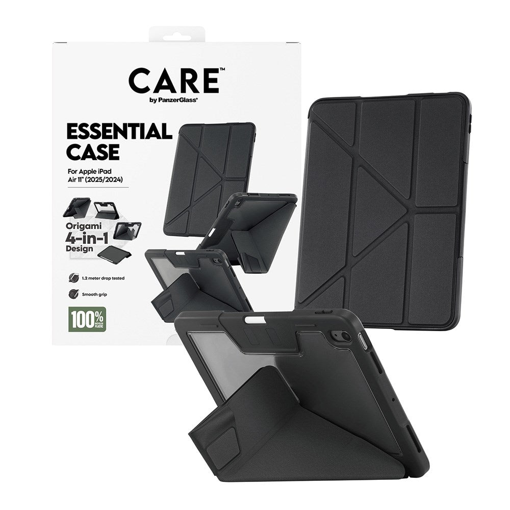 iPad Air 11" (2026 / 2025 / 2024) Care by PanzerGlass Essential Case - Stående Funksjon - Svart