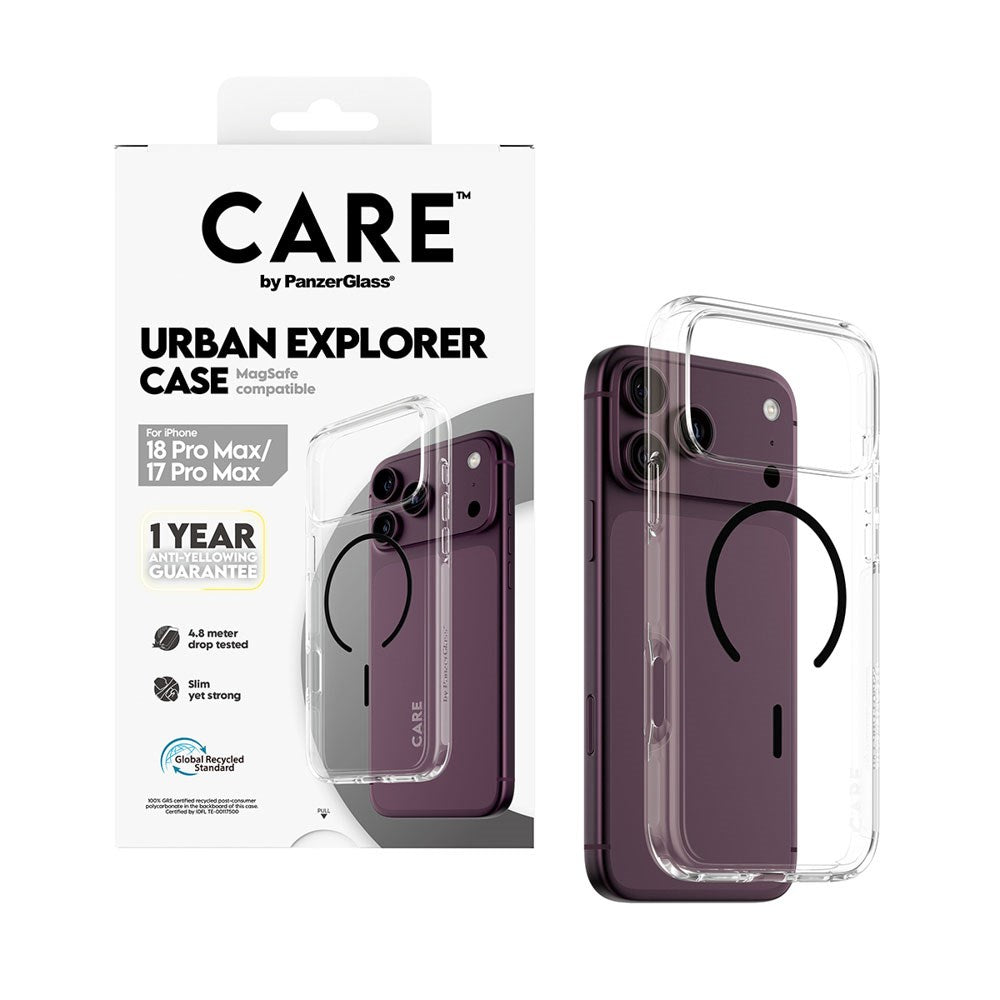 iPhone 18 Pro Max / 17 Pro Max CARE by PanzerGlass FLAGSHIP Urban Explorer Deksel - MagSafe Kompatibel - Transparent / Black