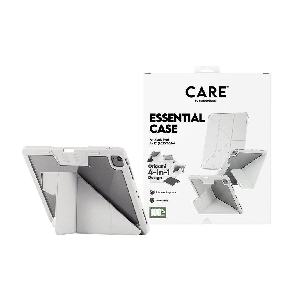 iPad Air 13" (2026 / 2025 / 2024) Care by PanzerGlass Essential Case - Stående Funksjon - Grå
