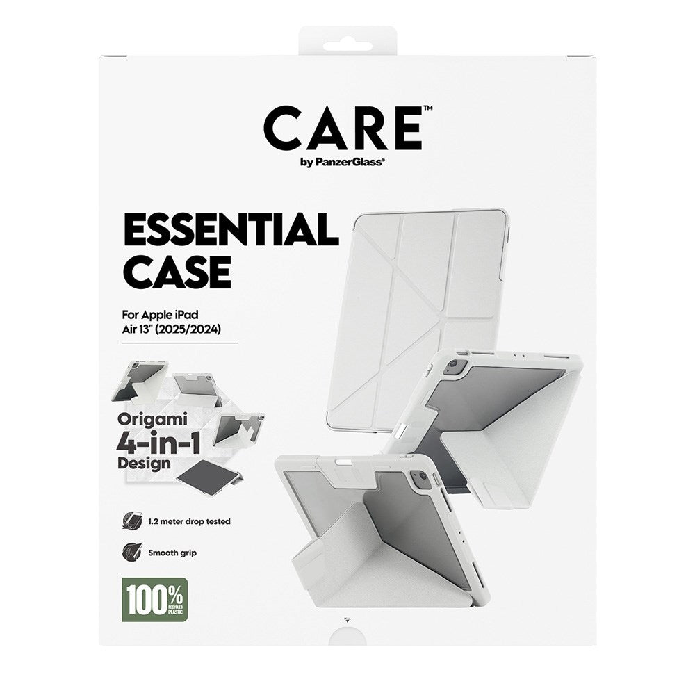 iPad Air 13" (2026 / 2025 / 2024) Care by PanzerGlass Essential Case - Stående Funksjon - Grå
