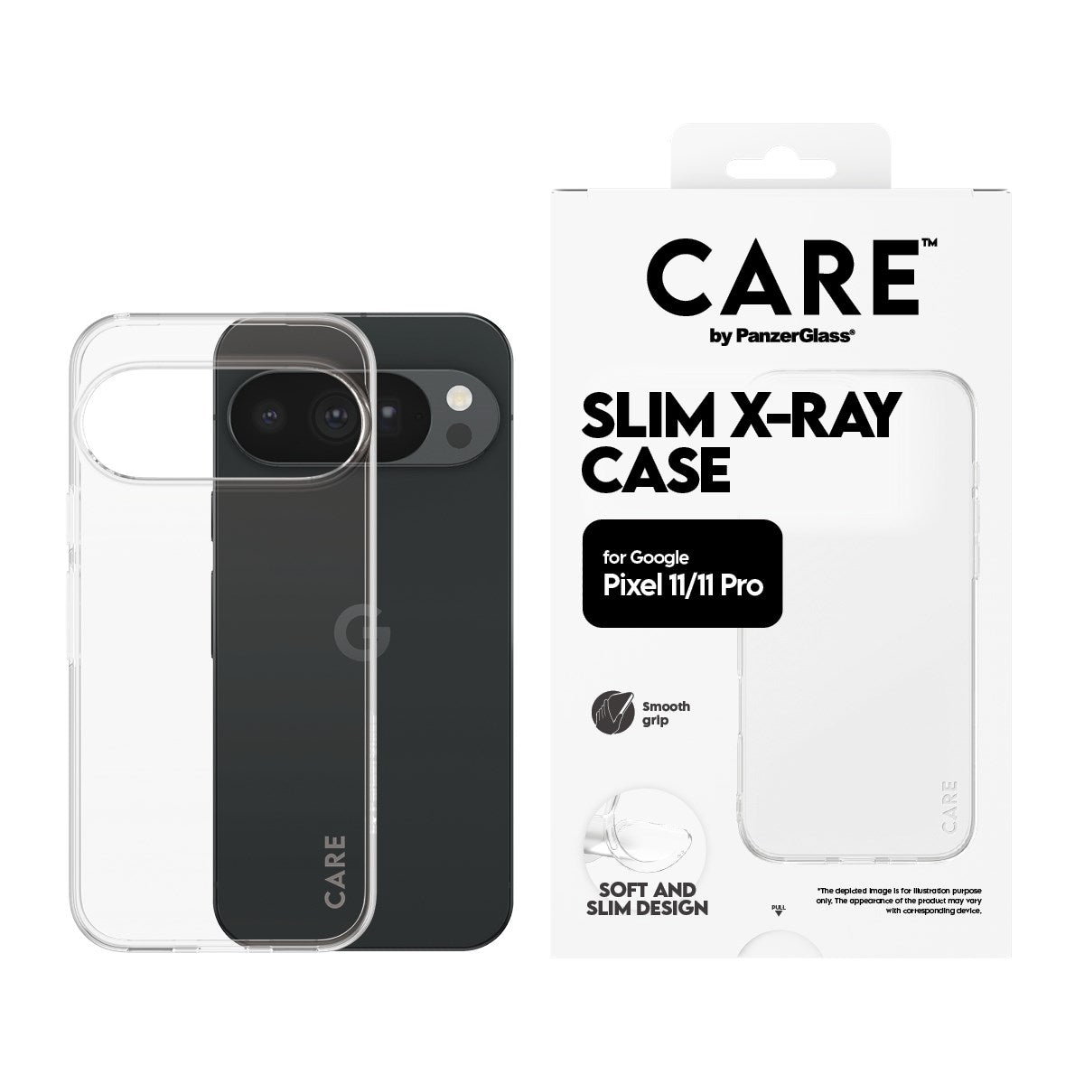 Google Pixel 11 / 11 Pro CARE by PanzerGlass FASHION X-Ray Soft Basic Deksel - Gjennomsiktig