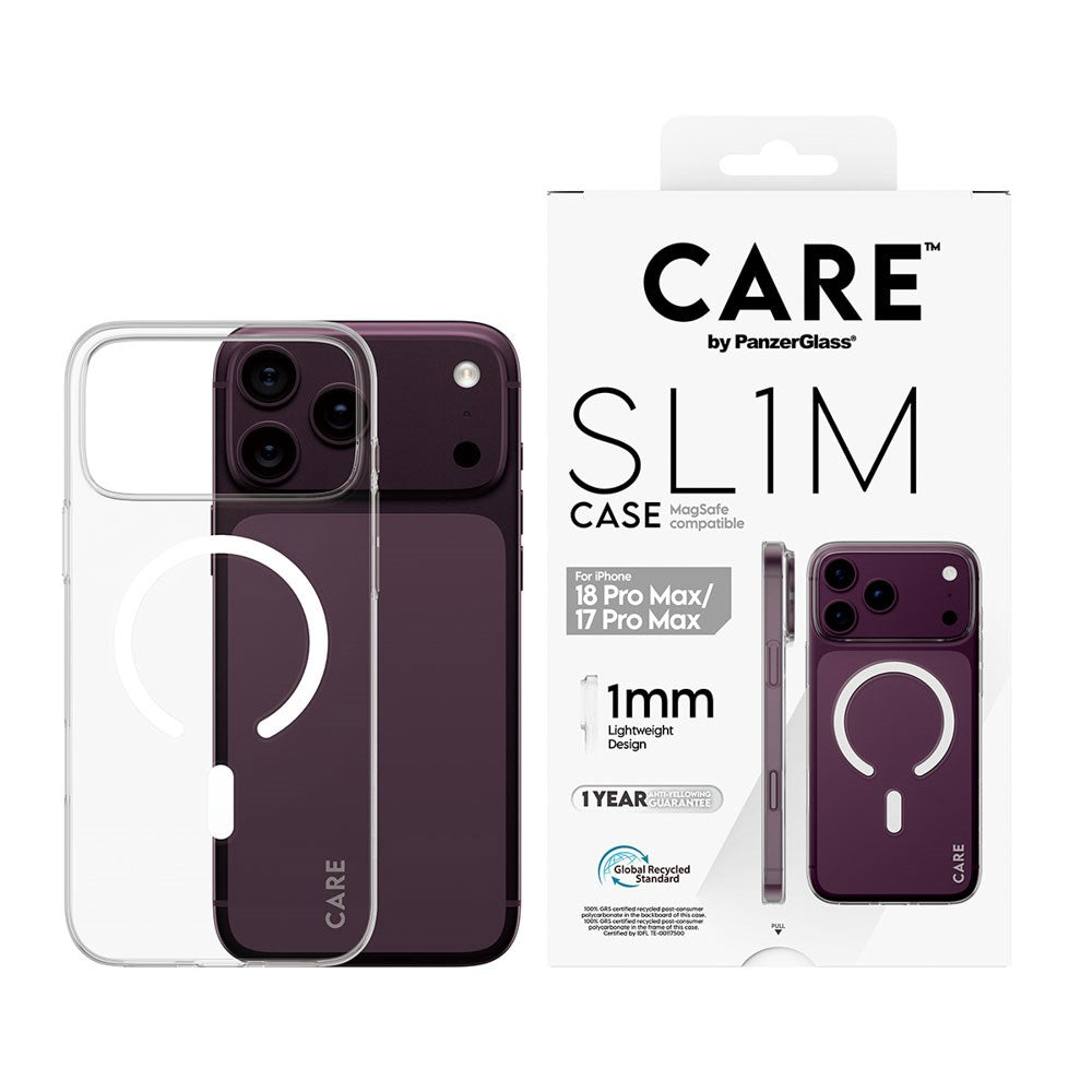 iPhone 18 Pro Max / 17 Pro Max CARE by PanzerGlass SL1M Deksel - MagSafe Kompatibel - Gjennomsiktig